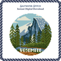 DIY Needlepoint US National Park Yosemite Ornament | Digital Chart for Painting Your Own Canvas | Easy Needlepoint PDF | Instant Download | 18 Mesh