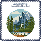 DIY Needlepoint US National Park Yosemite Ornament | Digital Chart for Painting Your Own Canvas | Easy Needlepoint PDF | Instant Download | 18 Mesh