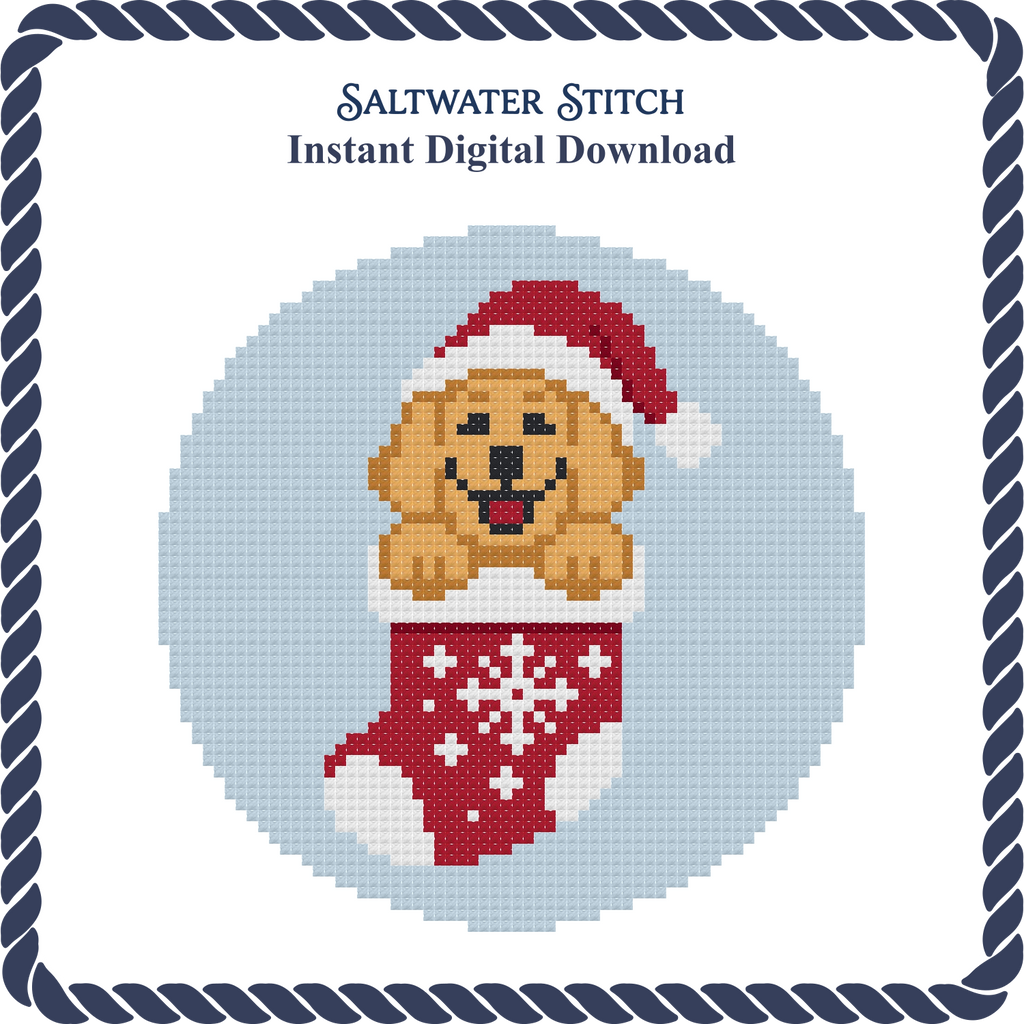 Puppy in a Christmas Stocking Ornament