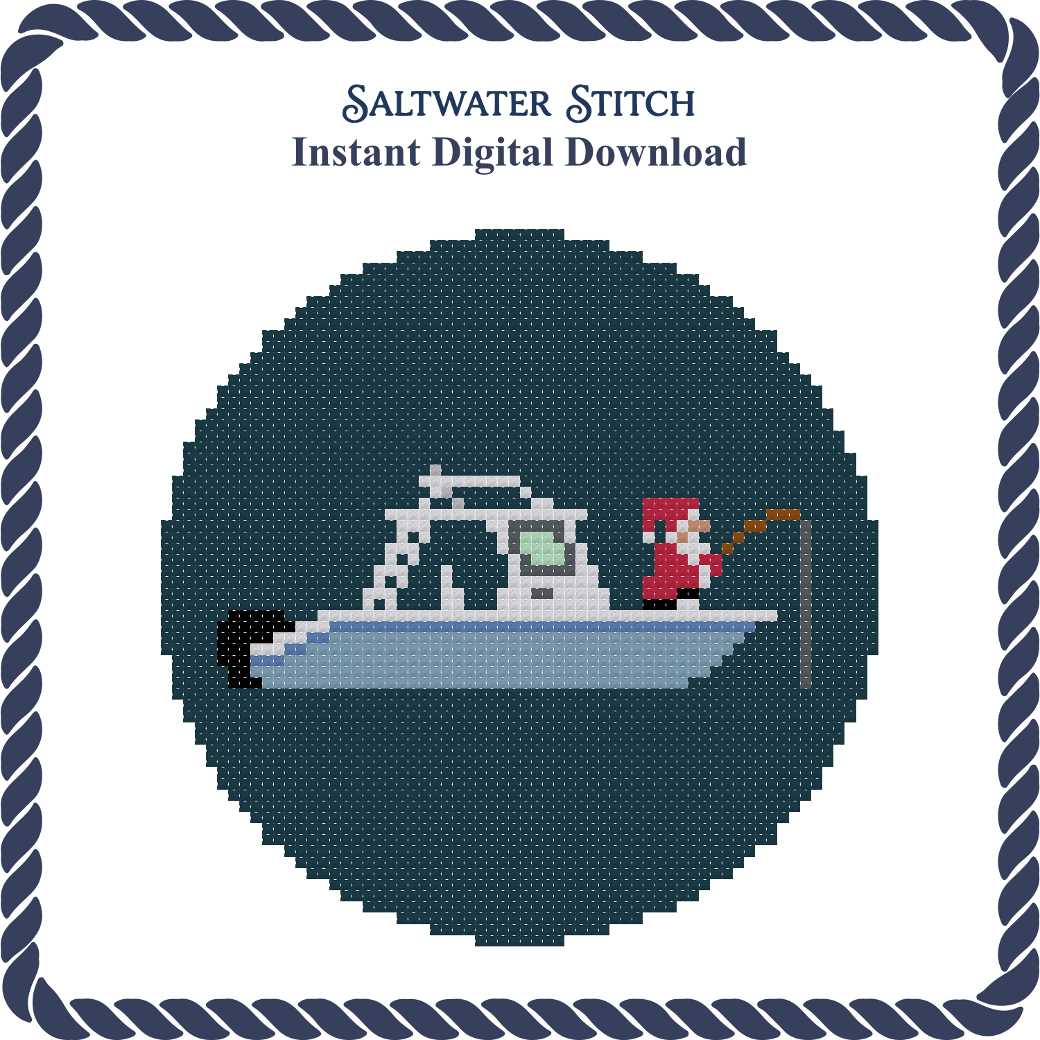 Santa Fishing Ornament