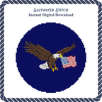 Eagle With Flag Ornament