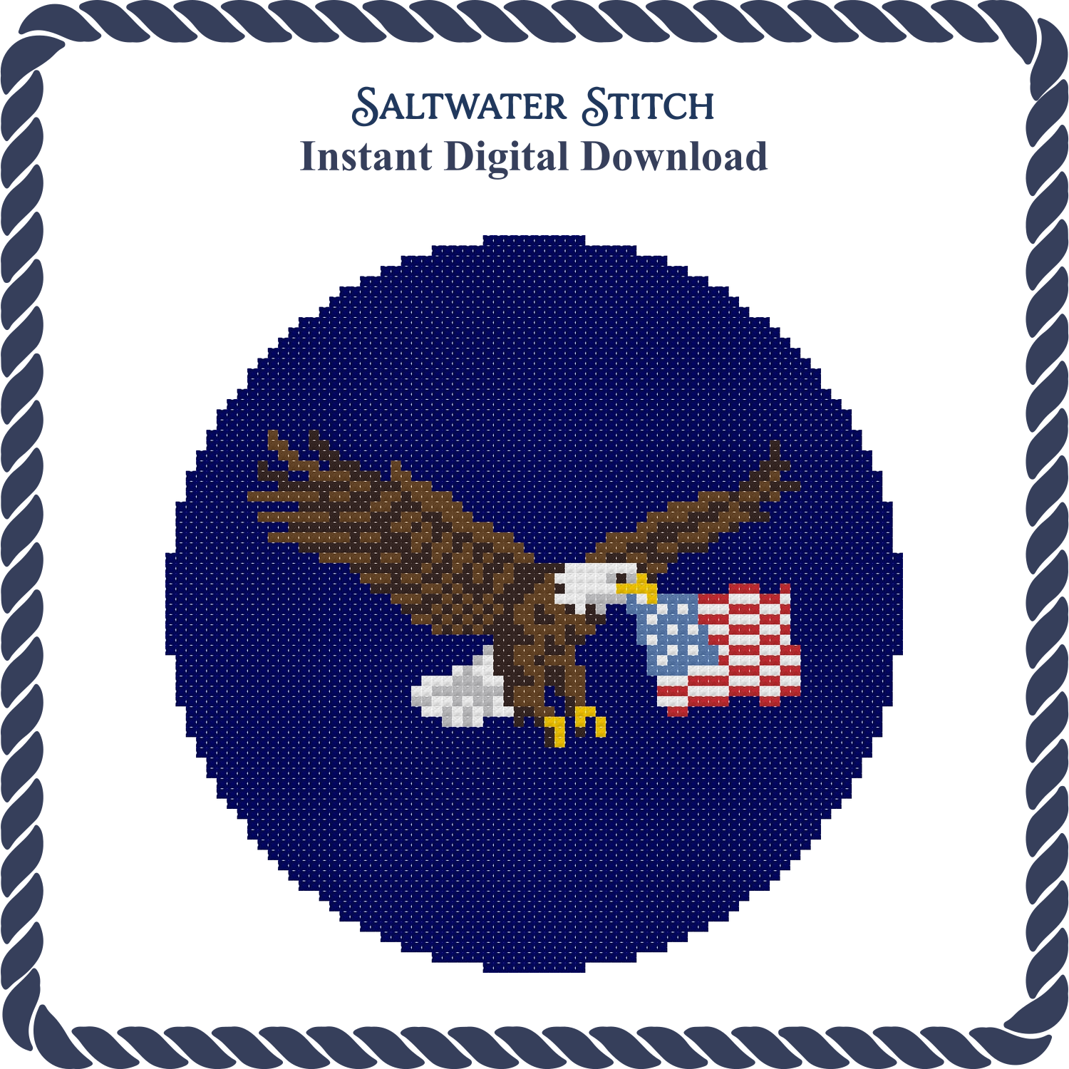 Eagle With Flag Ornament