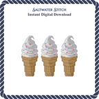 3 Cones Vanilla Rainbow
