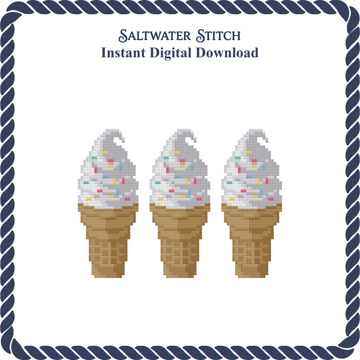 3 Cones Vanilla Rainbow