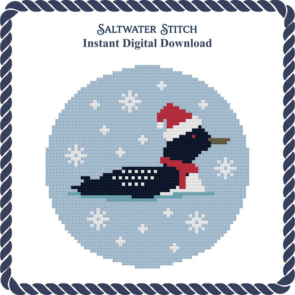Loon with Santa Hat Ornament
