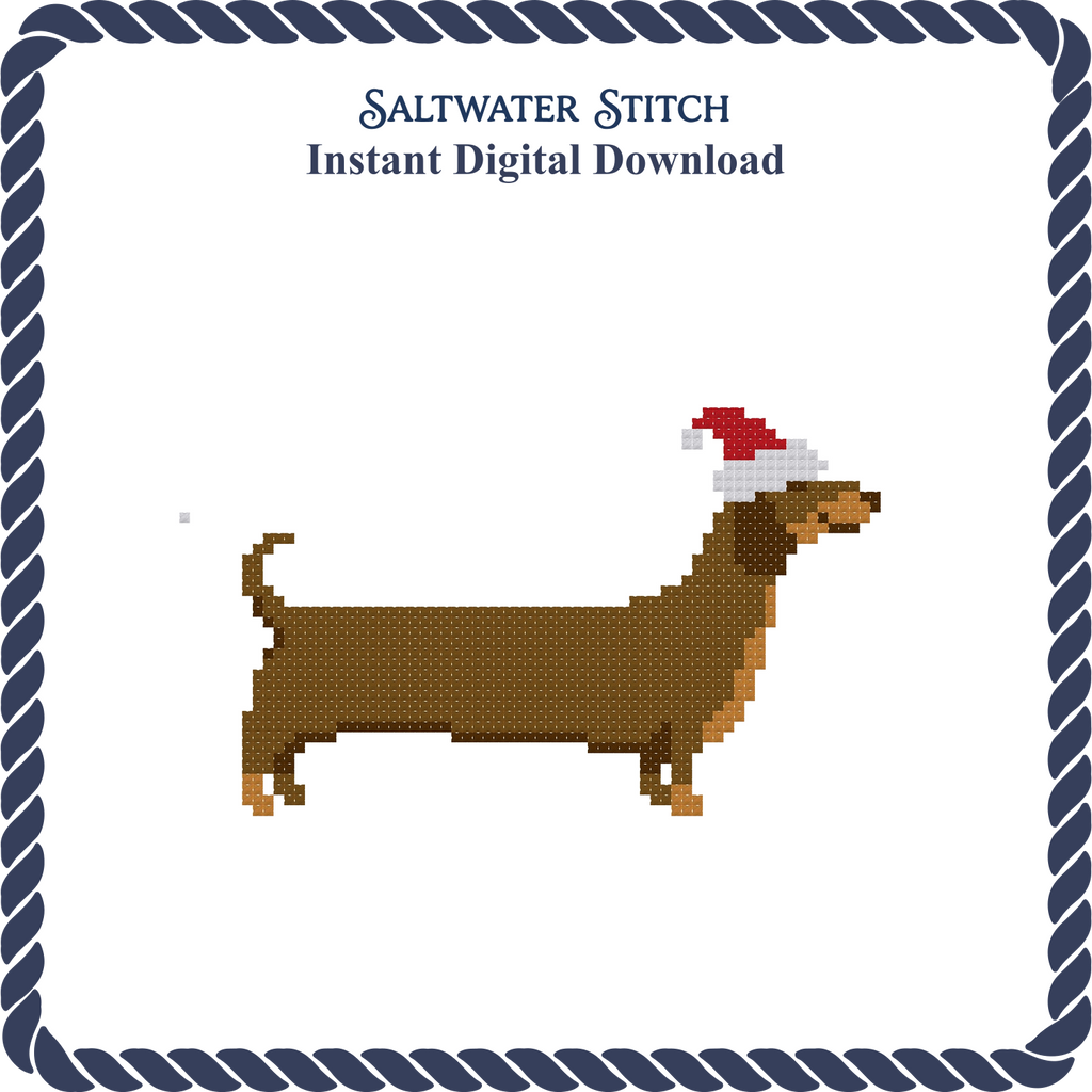 Dachshund in Santa Hat