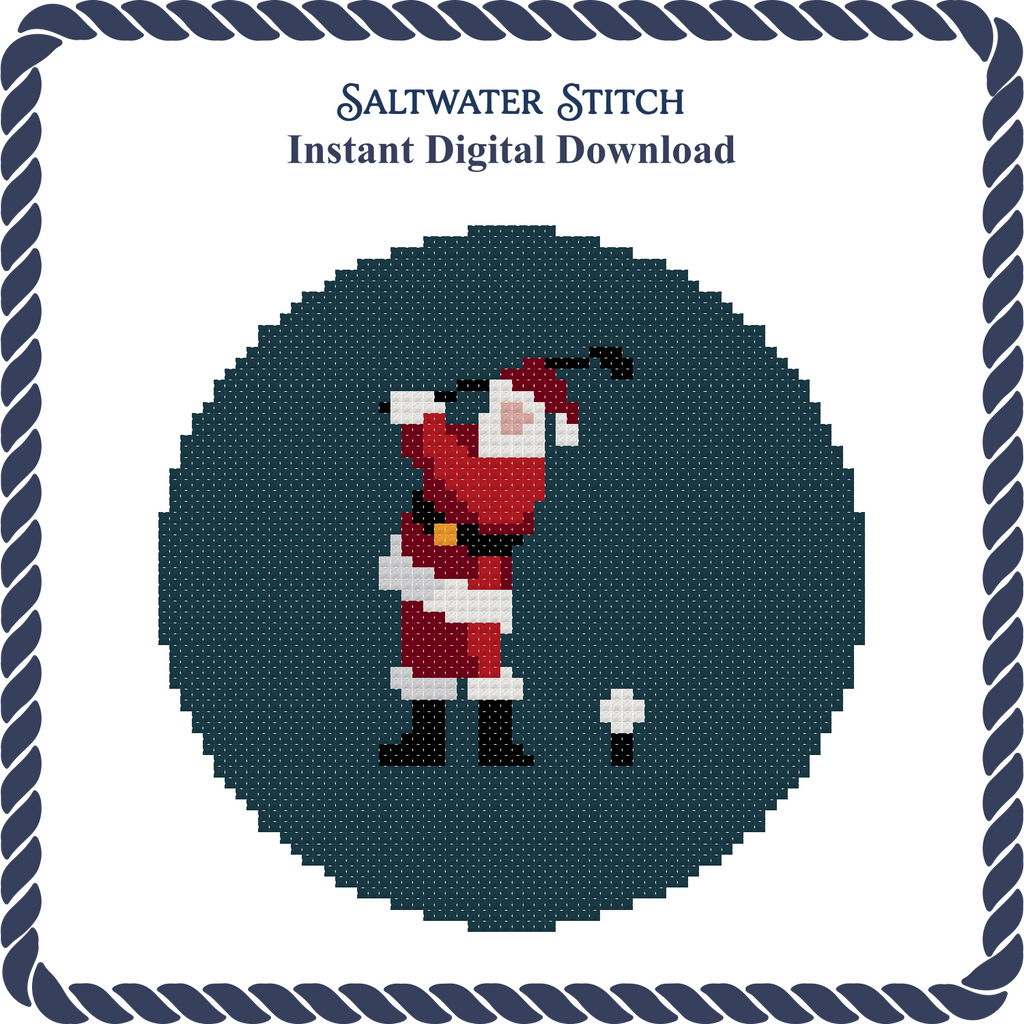 Santa Golfing Ornament