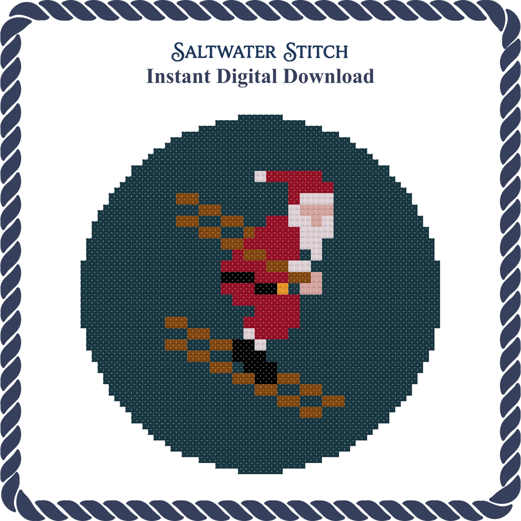 Santa Skiing Ornament