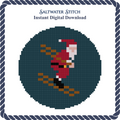 Santa Skiing Ornament