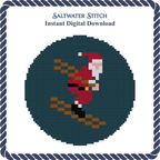Santa Skiing Ornament