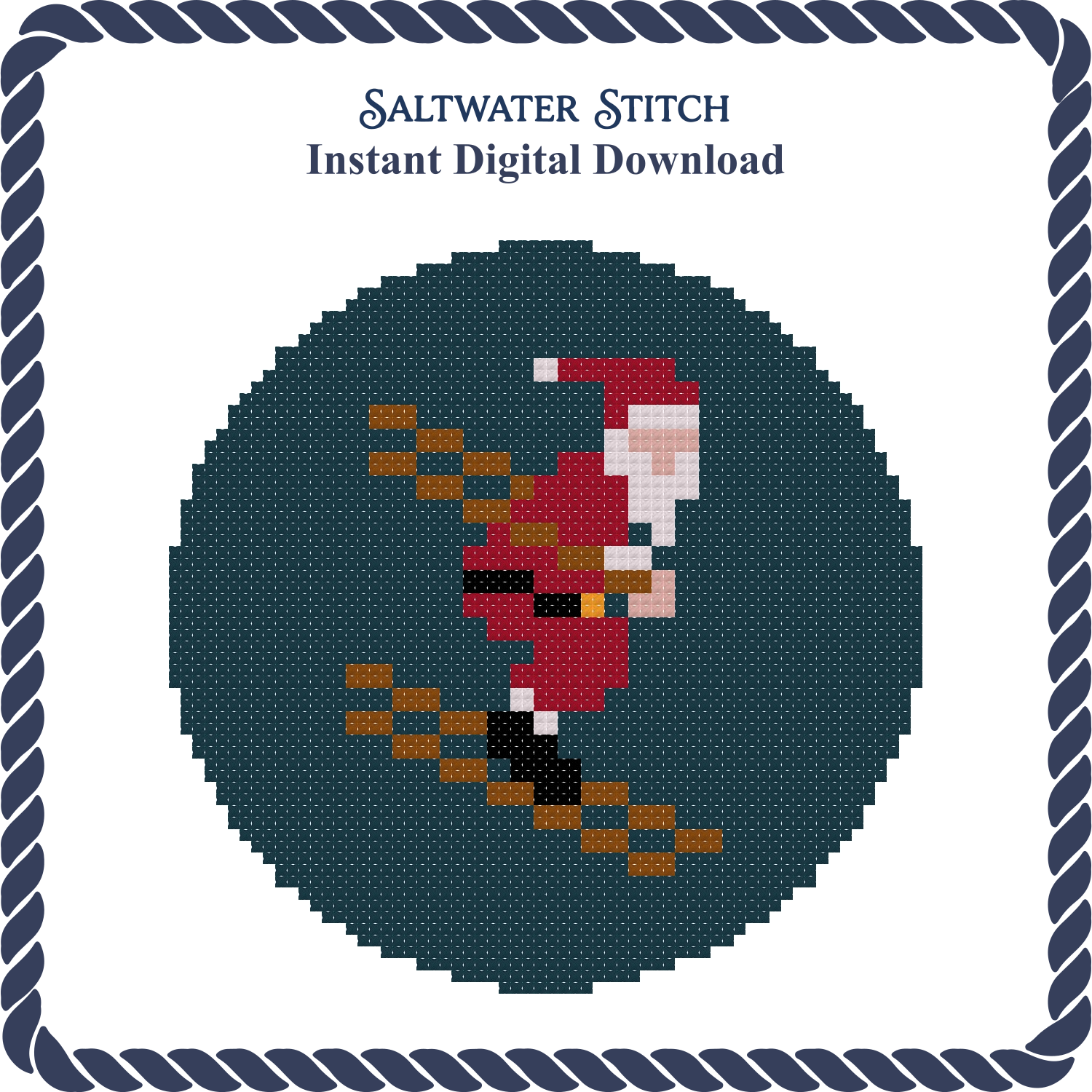 Santa Skiing Ornament
