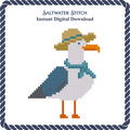 Seagull with Hat and Scarf