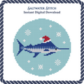 Marlin With Santa Hat Ornament