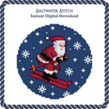 Santa Skiing Winter Ornament