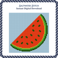 Watermelon Slice on Blue