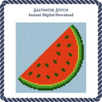 Watermelon Slice on Blue