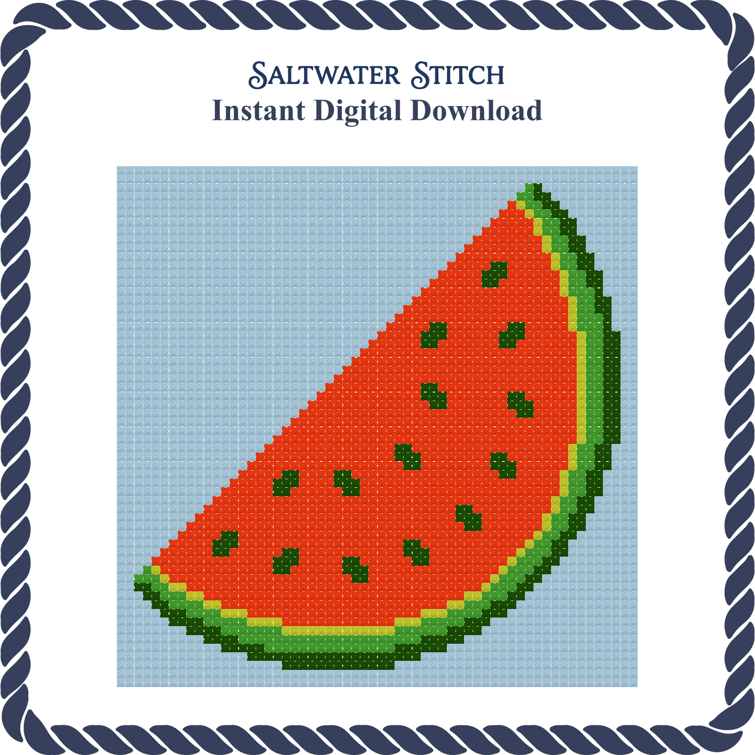 Watermelon Slice on Blue
