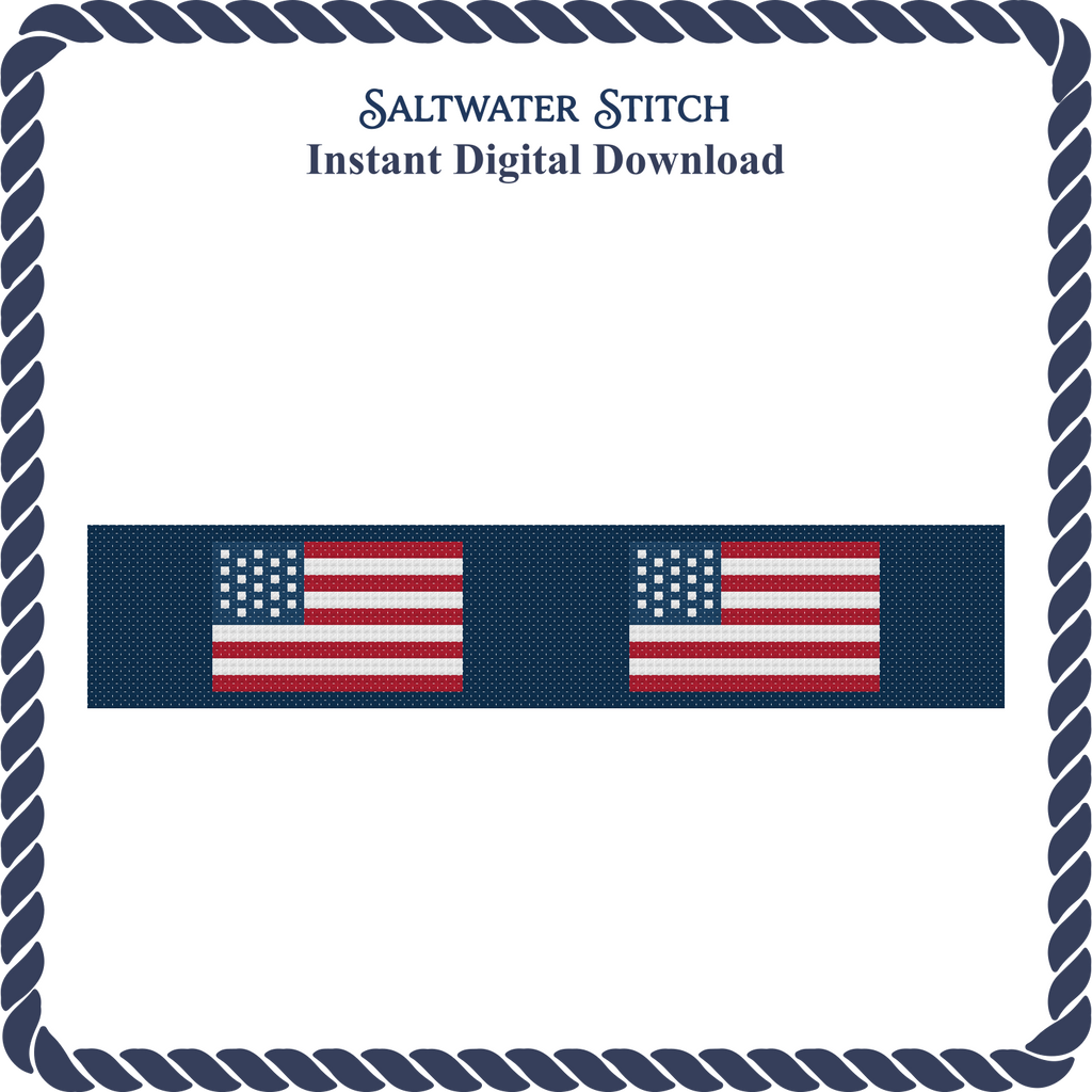 Navy American Flag Key Fob