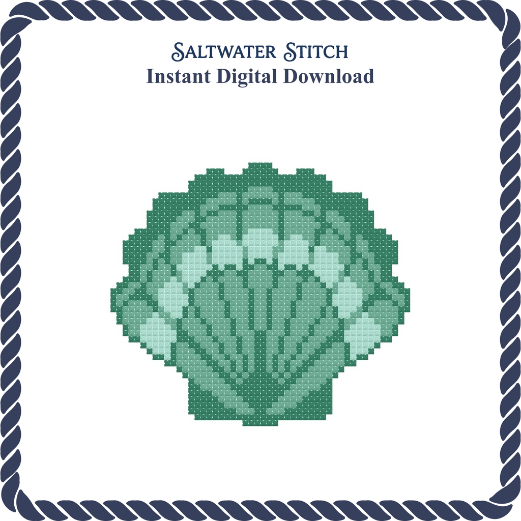 Teal Scallop Shell