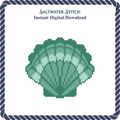 Teal Scallop Shell