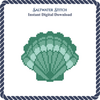 Teal Scallop Shell