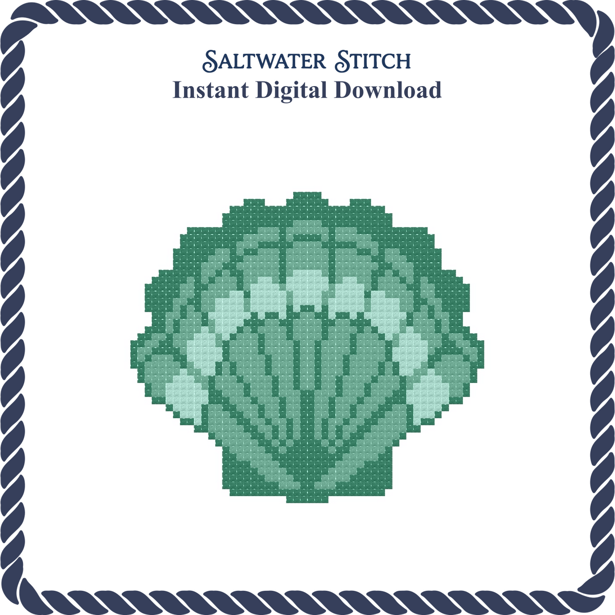 Teal Scallop Shell