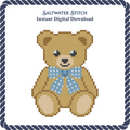 Blue Bow Teddy Bear
