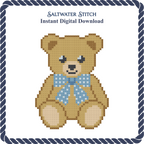 Blue Bow Teddy Bear
