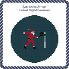 Santa Playing Tennis Ornament