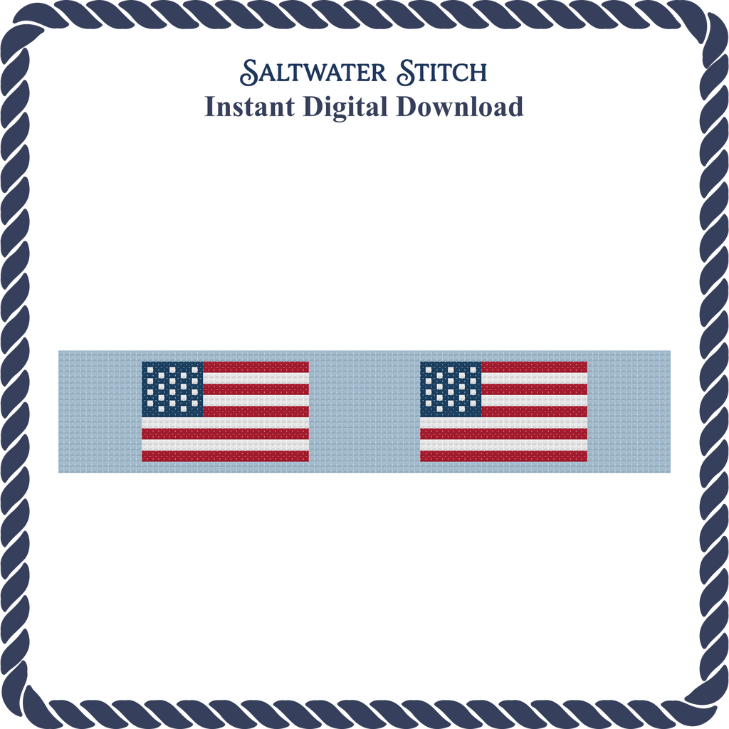 Light Blue American Flag Key Fob