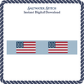Light Blue American Flag Key Fob