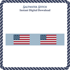 Light Blue American Flag Key Fob