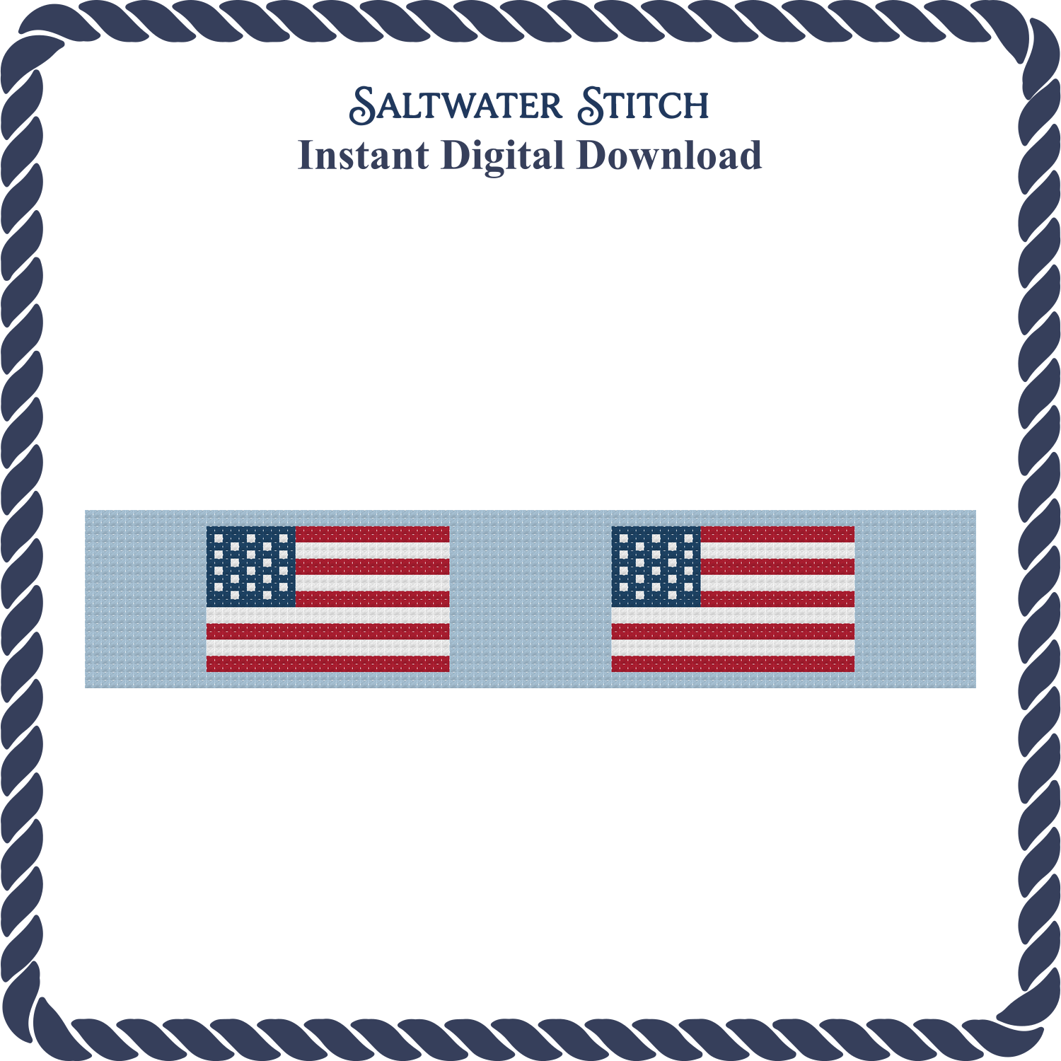 Light Blue American Flag Key Fob