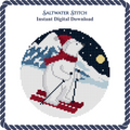 Polar Bear Skiing Christmas Ornament