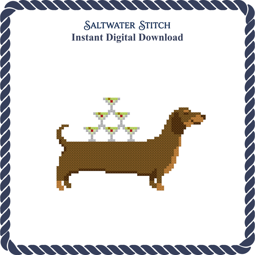 Dachshund with Champagne Tower
