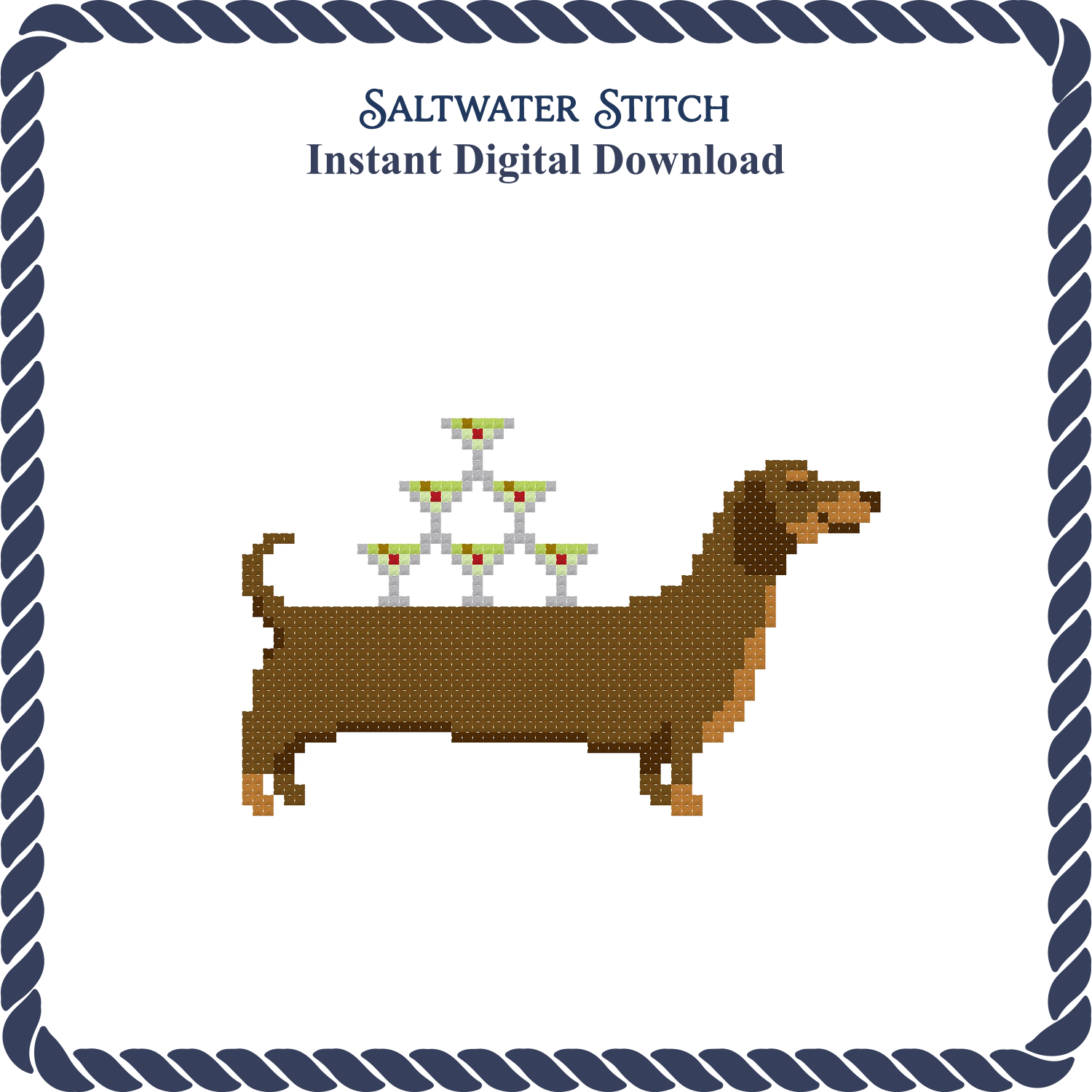 Dachshund with Champagne Tower