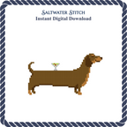 Dachshund with Martini On Back