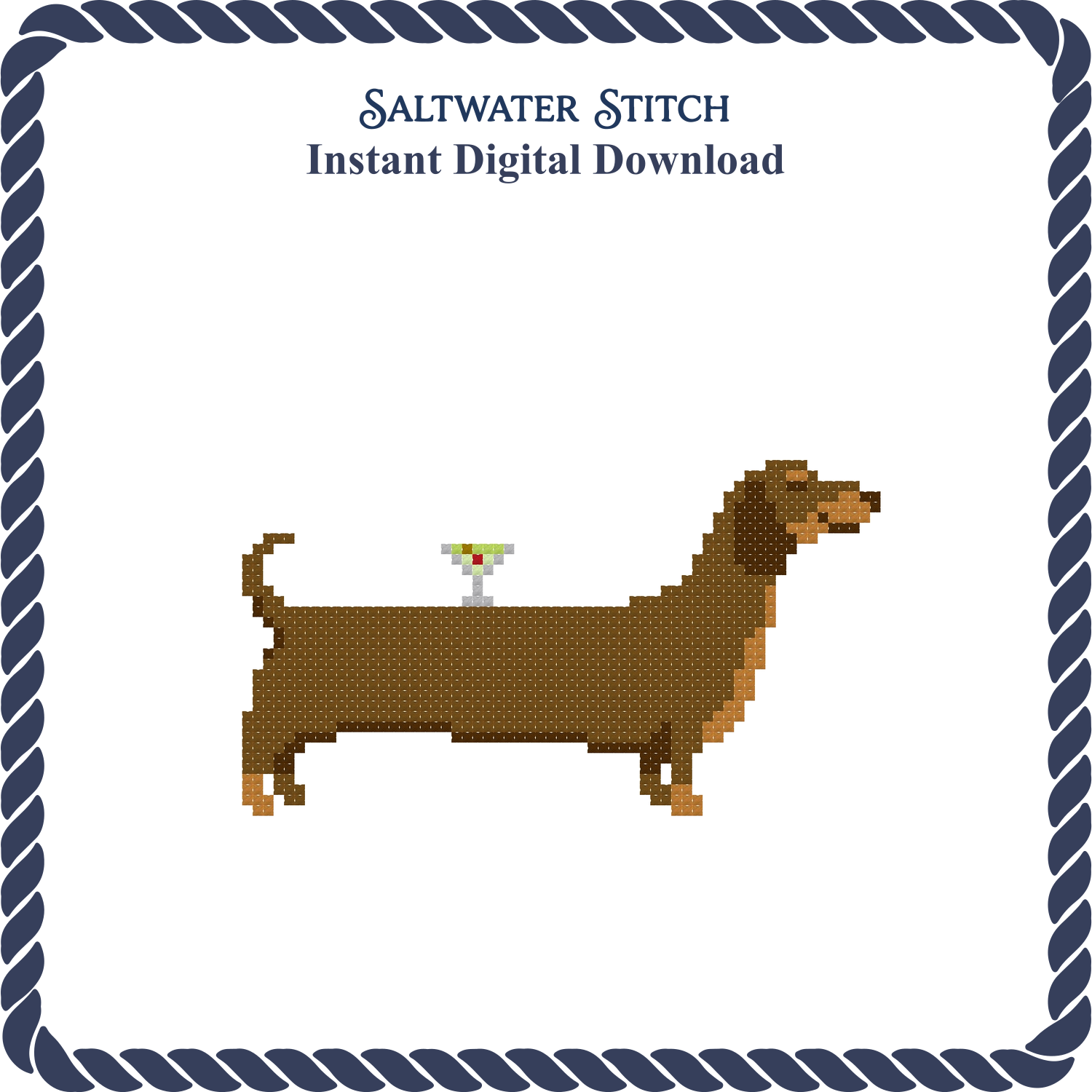 Dachshund with Martini On Back