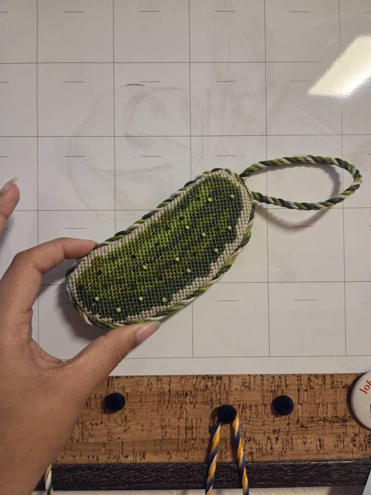 DIY Needlepoint Pickle Pattern | Digital Chart for Painting Your Own Canvas | Easy Needlepoint PDF | Instant Download | 18 Mesh