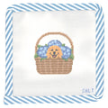 Puppy in a Basket with Hydrangeas Needlepoint Canvas